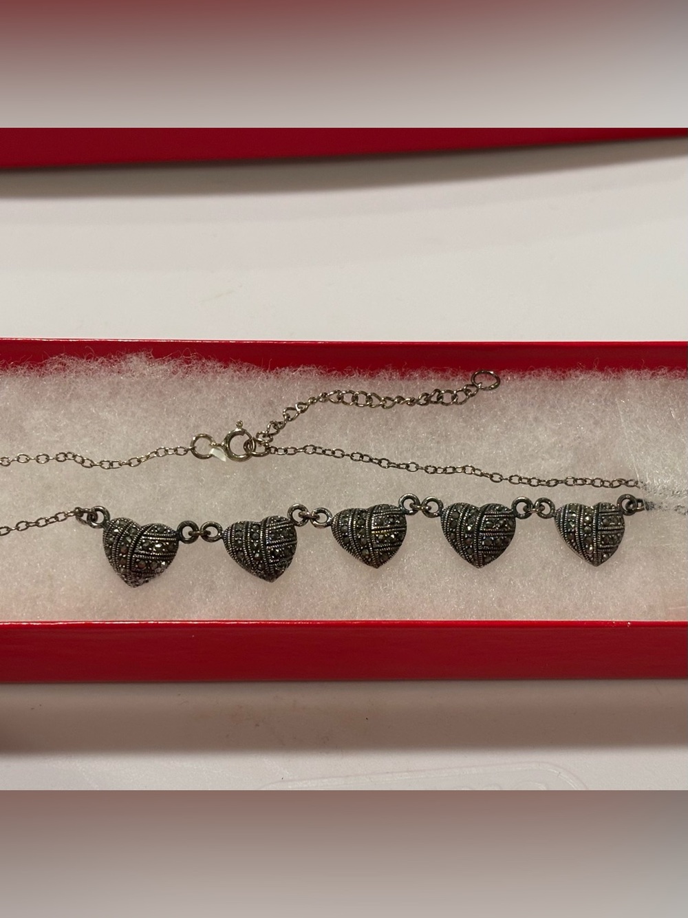 Sterling-Tone Heart Link Bracelet - Silver